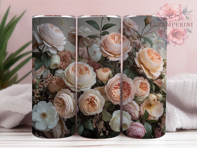 3D Elegant Pink Rose 20oz Tumbler, Floral Cup Wrap, Elegant Rose Design, Sublimation Tumbler Wrap, 20Oz Tumbler Design, Artistic Floral Cup, Stylish Pink Rose Wrap Sublimation Li Zamperini 