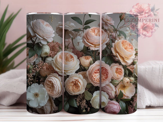 3D Elegant Pink Rose 20oz Tumbler, Floral Cup Wrap, Elegant Rose Design, Sublimation Tumbler Wrap, 20Oz Tumbler Design, Artistic Floral Cup, Stylish Pink Rose Wrap Sublimation Li Zamperini 