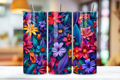 3D Elegant Rose Tumbler Wrap | Seamless Tumbler Wrap Sublimation FloridPrintables 