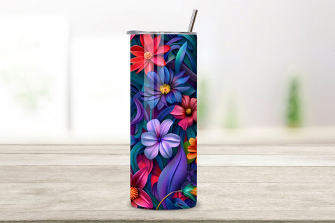 3D Elegant Rose Tumbler Wrap | Seamless Tumbler Wrap Sublimation FloridPrintables 