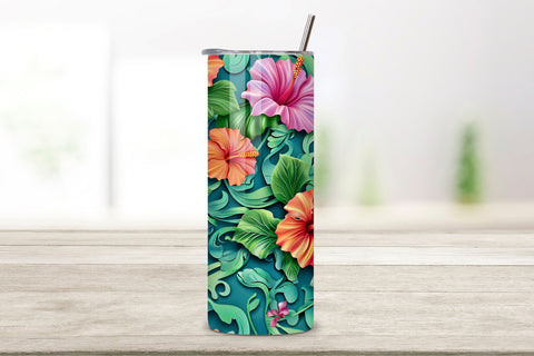3D Elegant Rose Tumbler Wrap | Seamless Tumbler Wrap Sublimation FloridPrintables 