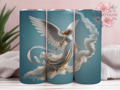 3D Elegant White Angel Tumbler, Angel White Wrap, Angel Sublimation Design, 20oz Angel Tumbler, Elegant Angel Art, Spiritual Angel Mug, Whimsical Angel Cup Sublimation Li Zamperini 