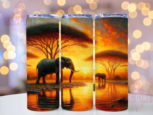 3D Elephant African Savannah Safari Tumbler Wrap, African Savannah Wrap, Wildlife Sublimation, Elephant PNG Design, 20oz Nature Wrap, Safari Animal Tumbler, Majestic Elephant Art Sublimation SvggirlplusArt 