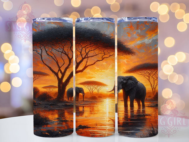 3D Elephant African Savannah Safari Tumbler Wrap, African Savannah Wrap, Wildlife Sublimation, Elephant PNG Design, 20oz Nature Wrap, Safari Animal Tumbler, Majestic Elephant Art Sublimation SvggirlplusArt 