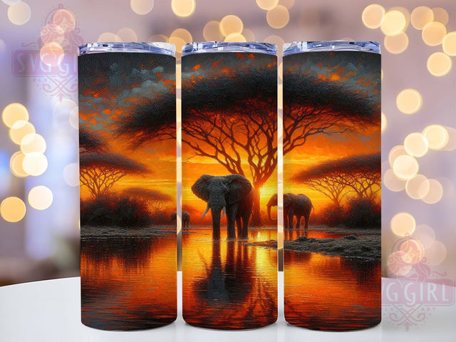 3D Elephant African Savannah Safari Tumbler Wrap, African Savannah Wrap, Wildlife Sublimation, Elephant PNG Design, 20oz Nature Wrap, Safari Animal Tumbler, Majestic Elephant Art Sublimation SvggirlplusArt 