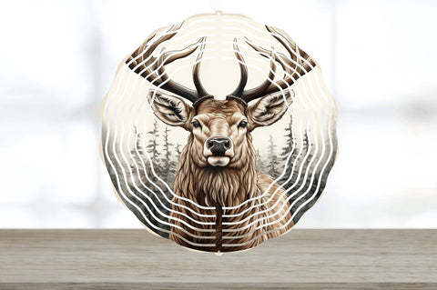 3D Elk Dog Wind Spinner Sublimation Regulrcrative 