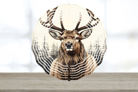 3D Elk Dog Wind Spinner Sublimation Regulrcrative 