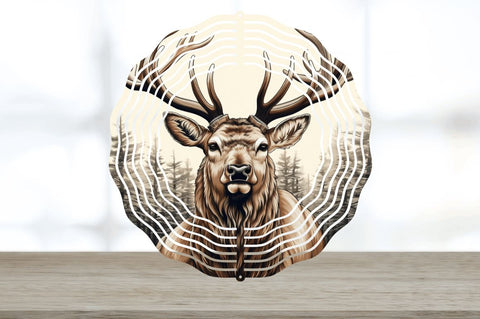3D Elk Dog Wind Spinner Sublimation Regulrcrative 