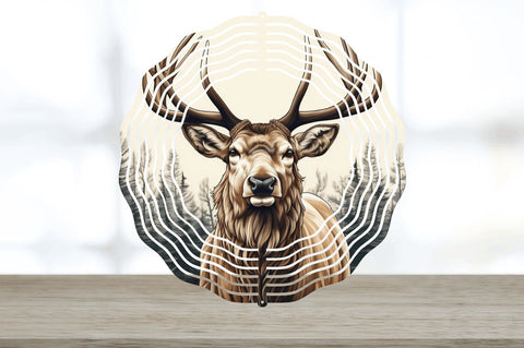 3D Elk Dog Wind Spinner Sublimation Regulrcrative 