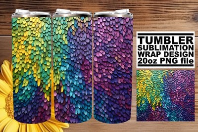 3D Embroidered Elegance: Tumbler Sublimation Sublimation afrosvg 