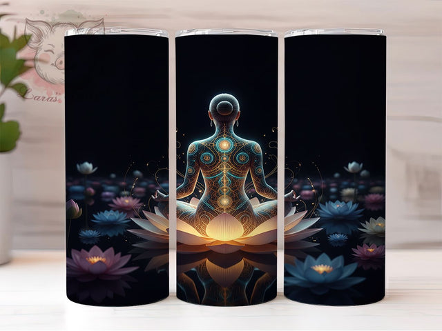 3D Embroidered Lotus Tumbler, Embroidered Lotus Design, Yoga Lotus Pattern, 20Oz Sublimation Wrap, Textured Lotus Art, Spiritual Lotus Texture, Tumbler Sublimation Sublimation Lara' s Designs 