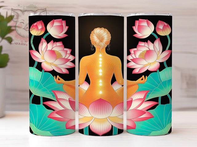 3D Embroidered Lotus Tumbler, Embroidered Lotus Design, Yoga Lotus Pattern, 20Oz Sublimation Wrap, Textured Lotus Art, Spiritual Lotus Texture, Tumbler Sublimation Sublimation Lara' s Designs 