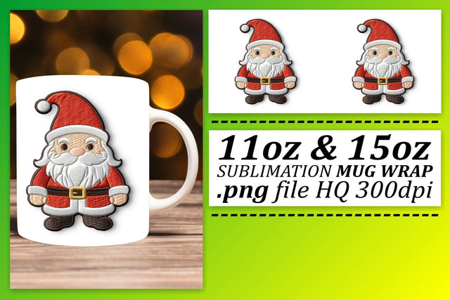 3D Embroidered Winter Mug Wrap: Sublimation Sublimation afrosvg 