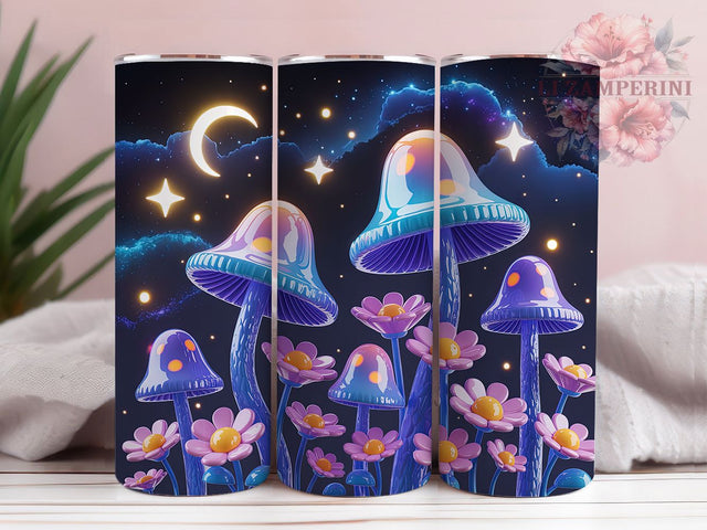 3D Enchanted Forest Mushroom Tumbler Wrap, Enchanted Forest Wrap, 20Oz Sublimation Design, Woodland Mushroom Cup, Magical Forest Drinkware, Fantasy Mushroom Tumbler, Nature Inspired Wrap Sublimation Li Zamperini 
