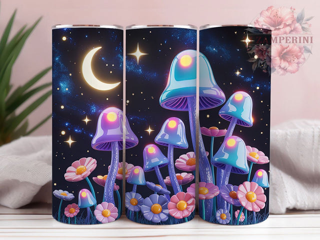 3D Enchanted Forest Mushroom Tumbler Wrap, Enchanted Forest Wrap, 20Oz Sublimation Design, Woodland Mushroom Cup, Magical Forest Drinkware, Fantasy Mushroom Tumbler, Nature Inspired Wrap Sublimation Li Zamperini 