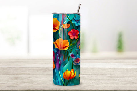 3D Exotic Floral Tumbler Wrap | Seamless Tumbler Wrap Sublimation FloridPrintables 