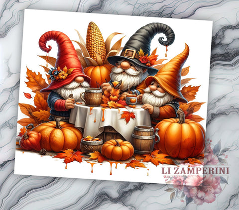 3D Fall Gnome 20oz Tumbler Wrap PNG, Halloween Spooky Vibes Tumbler Png, Straight & Tapered Tumbler Wrap, Instant Digital Download Sublimation Li Zamperini 