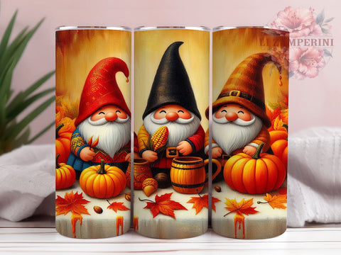 3D Fall Gnome 20oz Tumbler Wrap PNG, Halloween Spooky Vibes Tumbler Png, Straight & Tapered Tumbler Wrap, Instant Digital Download Sublimation Li Zamperini 