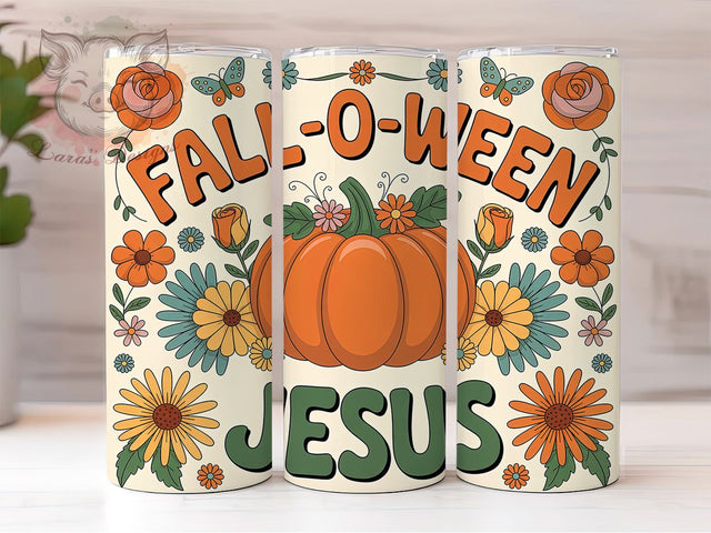 3D Fall-O-Ween Pumpkin Fall Tumbler, Fall‑O‑Ween Pumpkin Cup Wrap, 20Oz Sublimation Design, Cozy Autumn Coffee Mug, Rustic Halloween Drinkware, Pumpkin Season Gift, Harvest Time Tumbler Sublimation Lara' s Designs 