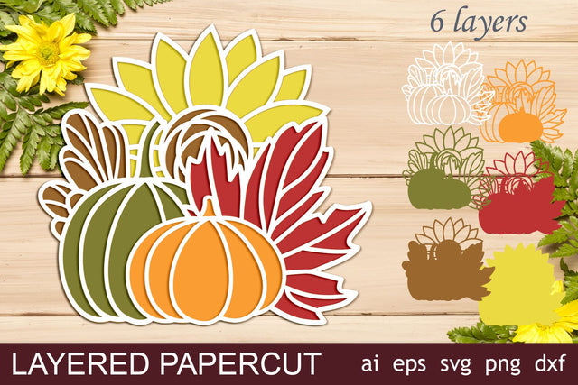 3d Fall pumpkin svg, Thanksgiving layered decor, Autumn svg SVG AnastasiyaArtDesign 