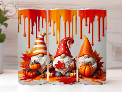 3D Fall Vibes Gnome 20oz Tumbler Png, Straight & Tapered Tumbler Png, 3D Gnomes Tumbler Png, Digital Download PNG Sublimation Lara' s Designs 