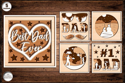 3D Father’s Day Shadow Box Bundle SVG SvgOcean 