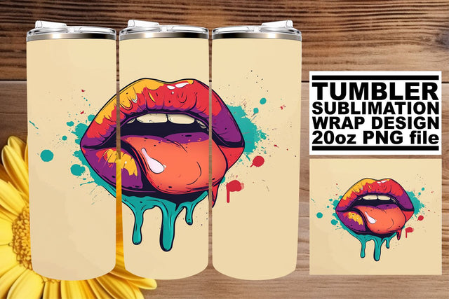 3D Female Lips Tumbler Art Sublimation Sublimation afrosvg 