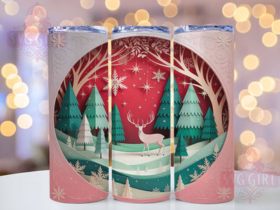 3D Festive Christmas Tumbler, Winter Holiday Sublimation Design, Festive Ready To Press Art, 20oz Holiday Tumbler, Whimsical 3D Christmas Mug, Sparkly Winter Cup, Vibrant Festive Wrap Sublimation SvggirlplusArt 
