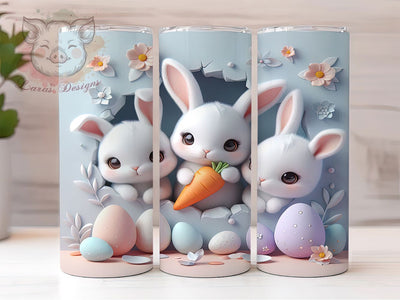 3D Festive Easter Bunny Tumbler, Easter Bunnies Tumbler, Cute Bunny Wrap, Festive Bunny Wrap, Stylish 20oz Wrap, Sublimation Design, Trendy Gift Idea Sublimation Lara' s Designs 
