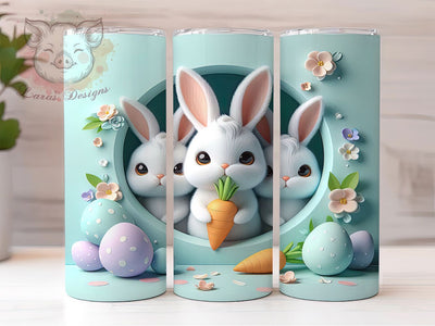 3D Festive Easter Bunny Tumbler, Easter Bunnies Tumbler, Cute Bunny Wrap, Festive Bunny Wrap, Stylish 20oz Wrap, Sublimation Design, Trendy Gift Idea Sublimation Lara' s Designs 