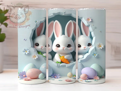 3D Festive Easter Bunny Tumbler, Easter Bunnies Tumbler, Cute Bunny Wrap, Festive Bunny Wrap, Stylish 20oz Wrap, Sublimation Design, Trendy Gift Idea Sublimation Lara' s Designs 