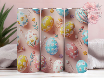 3D Festive Easter Egg 20oz Tumbler, Festive Cup Wrap, Spring Holiday Design, Sublimation Tumbler Wrap, 20Oz Tumbler Design, Artistic Egg Cup, Stylish 3D Easter Wrap Sublimation Li Zamperini 