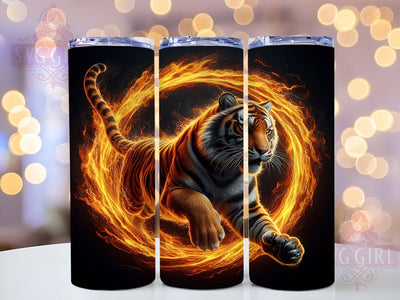 3D Fierce Jungle Tiger Tumbler, Wild Tiger Tumbler, Fierce Animal Wrap, Jungle Tiger Wrap, Artistic 3D Wrap, Sublimation Design, Trendy Gift Idea Sublimation SvggirlplusArt 