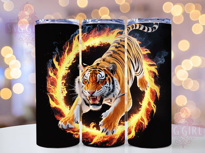 3D Fierce Jungle Tiger Tumbler, Wild Tiger Tumbler, Fierce Animal Wrap, Jungle Tiger Wrap, Artistic 3D Wrap, Sublimation Design, Trendy Gift Idea Sublimation SvggirlplusArt 