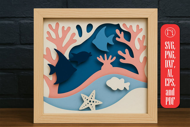 3D Fish Pond Multilayer Shadow Box SVG SVG MD JOYNAL ABDIN 