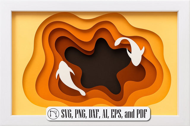3D Fish Pond Multilayer Shadow Box SVG SVG MD JOYNAL ABDIN 