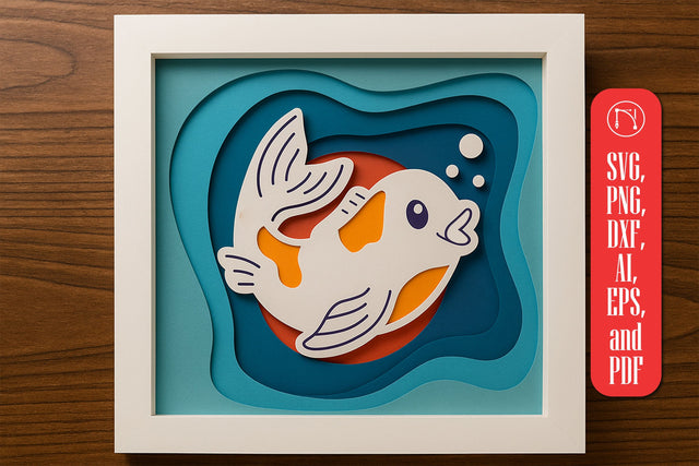 3D Fish Pond Multilayer Shadow Box SVG SVG MD JOYNAL ABDIN 
