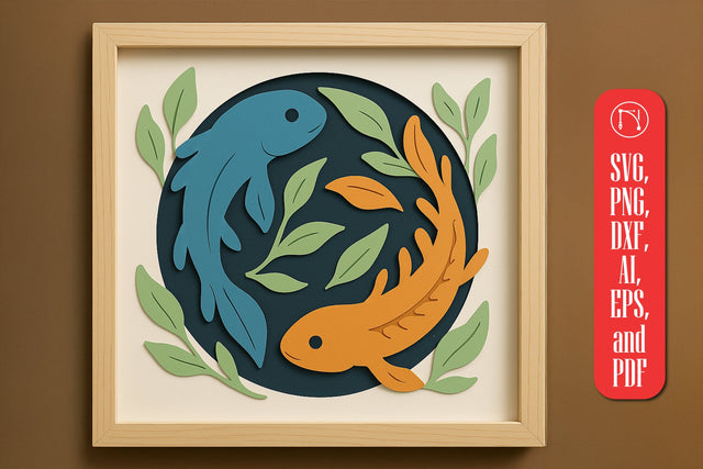 3D Fish Pond Multilayer Shadow Box SVG SVG MD JOYNAL ABDIN 