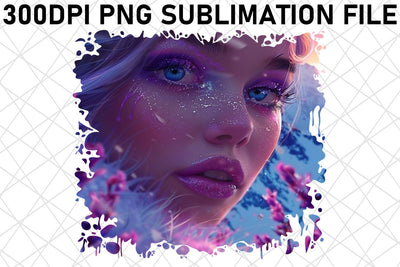 3D Floral African American Woman Art Sublimation afrosvg 