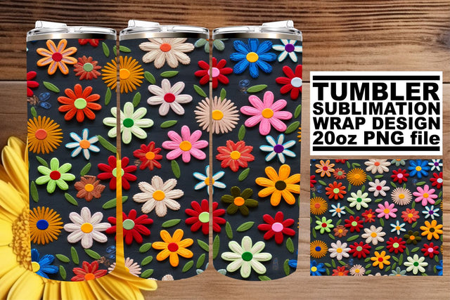 3D Floral Bliss Tumbler Wrap Sublimation Sublimation afrosvg 