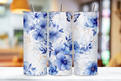 3D floral blossoms Tumbler Wrap, alcohol ink butterflies, Celestial Blossoms Tumbler Design, alcohol ink butterflies Sublimation FloridPrintables 