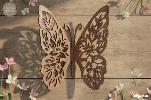 3D Floral Butterflies SVG Bundle SVG SvgOcean 