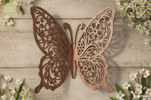 3D Floral Butterflies SVG Bundle SVG SvgOcean 