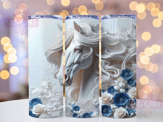 3D Floral Carved Horse 20oz Tumbler, Floral Horse Tumbler, Carved Horse Design, 20oz Tumbler Wrap, Sublimation Tumbler Design, Equestrian Gift Tumbler, Digital Download Sublimation SvggirlplusArt 