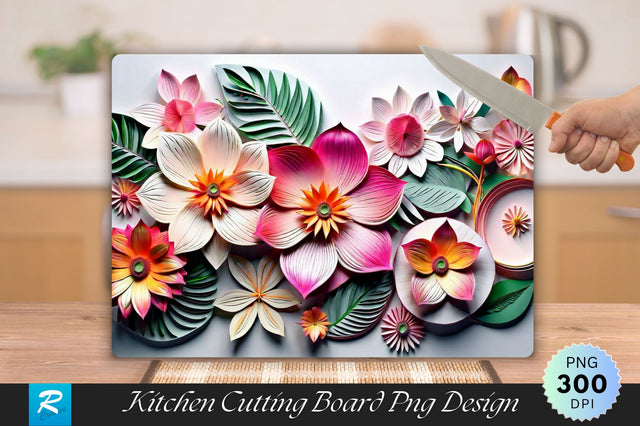 3D Floral Cutting Board Sublimation Regulrcrative 