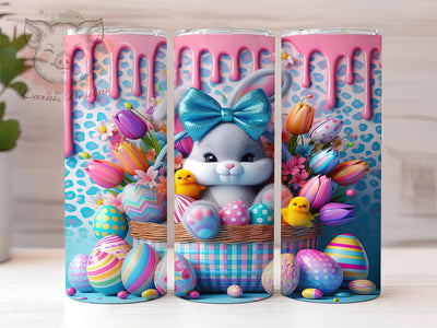 3D Floral Easter Bunny Tumbler, Easter Bunny Tumbler, Whimsical Chicken Wrap, Floral Easter Wrap, Vibrant Bunny Wrap, Sublimation Design, Trendy Gift Idea Sublimation Lara' s Designs 
