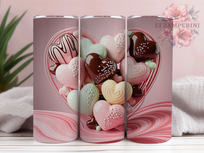 3D Floral Glitter Tumbler, Glitter 3D Tumbler, Elegant 20oz Wrap, Sublimation Design, Stylish Gift Idea, 3D Heart Wrap, Floral Glitter Tumbler Sublimation Li Zamperini 