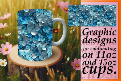 3D Floral Mug Wrap Sublimation 11oz Sublimation afrosvg 