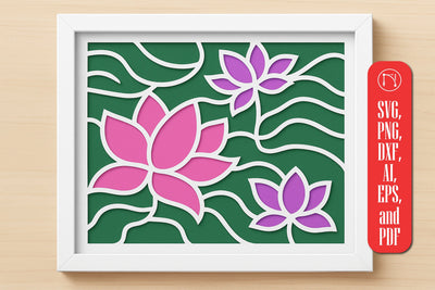 3D Floral Shadow Box SVG Cut File SVG MD JOYNAL ABDIN 
