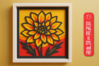 3D Floral Shadow Box SVG Cut File SVG MD JOYNAL ABDIN 